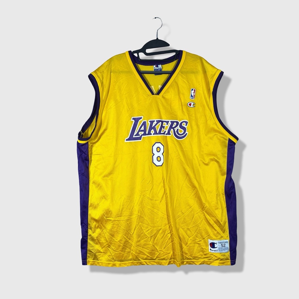 Champion Kobe Bryant Lakers Jersey Mens XXL Yellow Sporty Streetwear Retro